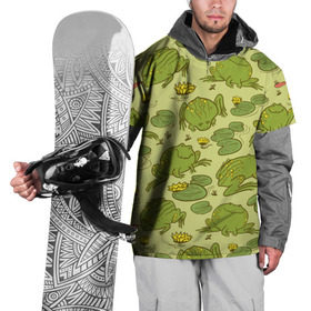 Накидка на куртку 3D с принтом Лягухи , 100% полиэстер |  | Тематика изображения на принте: болото | жабы | квакухи | кувшинки | лягушки | паттерн