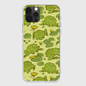 Чехол для iPhone 12 Pro Max с принтом Лягухи , Силикон |  | Тематика изображения на принте: болото | жабы | квакухи | кувшинки | лягушки | паттерн