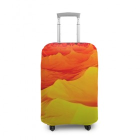 Чехол для чемодана 3D с принтом Пустыня , 86% полиэфир, 14% спандекс | двустороннее нанесение принта, прорези для ручек и колес | 3d | narure | summer | yellow | вечер | жара | закат | насыпи | песок | пустыня | солнце