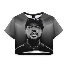 Женская футболка 3D укороченная с принтом Ice Cube 2 , 100% полиэстер | круглая горловина, длина футболки до линии талии, рукава с отворотами | ice cube | oshea jackson | rap | айс кьюб | гангста рэп | о’ши дже́ксон | рэп