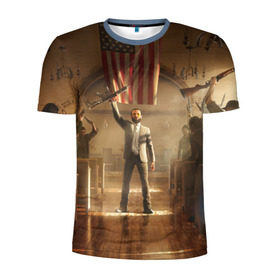 Мужская футболка 3D спортивная с принтом Gun , 100% полиэстер с улучшенными характеристиками | приталенный силуэт, круглая горловина, широкие плечи, сужается к линии бедра | far cry | far cry 5 | фар край