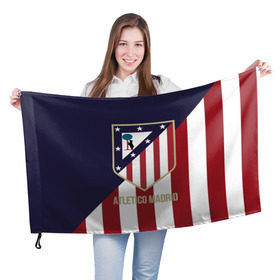 Флаг 3D с принтом Атлетико Мадрид , 100% полиэстер | плотность ткани — 95 г/м2, размер — 67 х 109 см. Принт наносится с одной стороны | atletico madrid | football | spanish | атлетико мадрид | испанский | клуб | футбольный