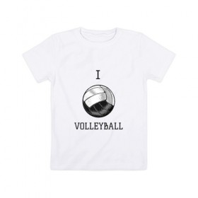 Детская футболка хлопок с принтом My volleyball , 100% хлопок | круглый вырез горловины, полуприлегающий силуэт, длина до линии бедер | ball | beach | game | gamer | i | love | player | volleybal | волейбол | волейболист | игра | игрок | пляжник | спорт | спортсмен