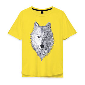 Мужская футболка хлопок Oversize с принтом Рисованный волк , 100% хлопок | свободный крой, круглый ворот, “спинка” длиннее передней части | арт | волки | графика | животные | узор | хищники | черно белые