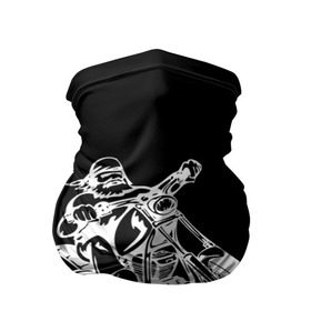 Бандана-труба 3D с принтом Байкер , 100% полиэстер, ткань с особыми свойствами — Activecool | плотность 150‒180 г/м2; хорошо тянется, но сохраняет форму | Тематика изображения на принте: biker | black and white | man | motorcycle | motorcyclist | silhouette | stencil | байкер | мотоцикл | мотоциклист | мужчина | силуэт | трафарет | черно белый