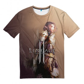 Мужская футболка 3D с принтом LineAge II 4 , 100% полиэфир | прямой крой, круглый вырез горловины, длина до линии бедер | 