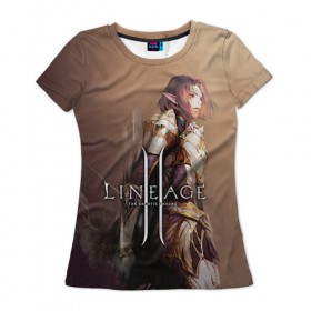Женская футболка 3D с принтом LineAge II 4 , 100% полиэфир ( синтетическое хлопкоподобное полотно) | прямой крой, круглый вырез горловины, длина до линии бедер | 