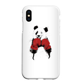 Чехол для iPhone XS Max матовый с принтом Панда боксер , Силикон | Область печати: задняя сторона чехла, без боковых панелей | бамбук | бамбуковый медведь | бокс | боксерские | брызги | енот | животное | коала | красивый | красная книга | кунгфу | медведь | милый | мишка | очки | панда | перчатки | пот | прикол | прикольный