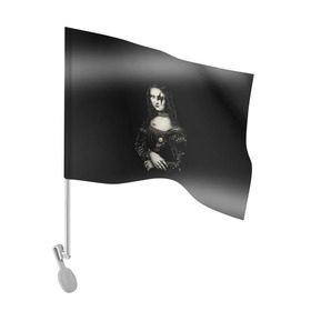 Флаг для автомобиля с принтом Мона Лиза Kiss , 100% полиэстер | Размер: 30*21 см | джин симмонс | картина | пол стэнли | эйс фрейли