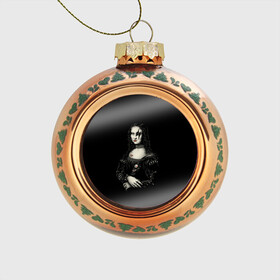 Стеклянный ёлочный шар с принтом Мона Лиза Kiss , Стекло | Диаметр: 80 мм | джин симмонс | картина | пол стэнли | эйс фрейли
