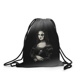 Рюкзак-мешок 3D с принтом Мона Лиза Kiss , 100% полиэстер | плотность ткани — 200 г/м2, размер — 35 х 45 см; лямки — толстые шнурки, застежка на шнуровке, без карманов и подкладки | джин симмонс | картина | пол стэнли | эйс фрейли