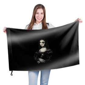 Флаг 3D с принтом Мона Лиза Kiss , 100% полиэстер | плотность ткани — 95 г/м2, размер — 67 х 109 см. Принт наносится с одной стороны | джин симмонс | картина | пол стэнли | эйс фрейли