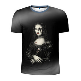 Мужская футболка 3D спортивная с принтом Мона Лиза Kiss , 100% полиэстер с улучшенными характеристиками | приталенный силуэт, круглая горловина, широкие плечи, сужается к линии бедра | джин симмонс | картина | пол стэнли | эйс фрейли