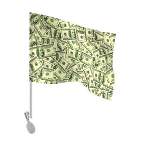 Флаг для автомобиля с принтом Benjamin Franklin , 100% полиэстер | Размер: 30*21 см | 3d | benjamin franklin | америка | богатство | валюта | денежные купюры | деньги | доллар | зеленые | сша | текстуры