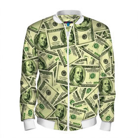 Мужской бомбер 3D с принтом Benjamin Franklin , 100% полиэстер | застегивается на молнию, по бокам два кармана без застежек, по низу бомбера и на воротнике - эластичная резинка | 3d | benjamin franklin | америка | богатство | валюта | денежные купюры | деньги | доллар | зеленые | сша | текстуры