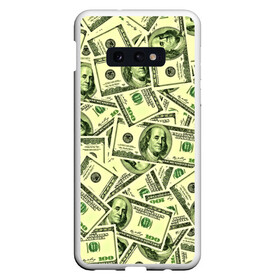Чехол для Samsung S10E с принтом Benjamin Franklin , Силикон | Область печати: задняя сторона чехла, без боковых панелей | Тематика изображения на принте: 3d | benjamin franklin | америка | богатство | валюта | денежные купюры | деньги | доллар | зеленые | сша | текстуры