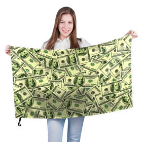 Флаг 3D с принтом Benjamin Franklin , 100% полиэстер | плотность ткани — 95 г/м2, размер — 67 х 109 см. Принт наносится с одной стороны | 3d | benjamin franklin | америка | богатство | валюта | денежные купюры | деньги | доллар | зеленые | сша | текстуры