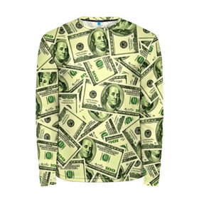 Мужской лонгслив 3D с принтом Benjamin Franklin , 100% полиэстер | длинные рукава, круглый вырез горловины, полуприлегающий силуэт | Тематика изображения на принте: 3d | benjamin franklin | америка | богатство | валюта | денежные купюры | деньги | доллар | зеленые | сша | текстуры