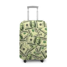 Чехол для чемодана 3D с принтом Benjamin Franklin , 86% полиэфир, 14% спандекс | двустороннее нанесение принта, прорези для ручек и колес | 3d | benjamin franklin | америка | богатство | валюта | денежные купюры | деньги | доллар | зеленые | сша | текстуры