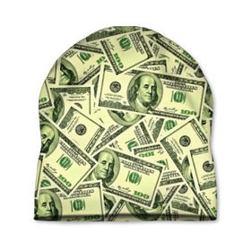 Шапка 3D с принтом Benjamin Franklin , 100% полиэстер | универсальный размер, печать по всей поверхности изделия | Тематика изображения на принте: 3d | benjamin franklin | америка | богатство | валюта | денежные купюры | деньги | доллар | зеленые | сша | текстуры