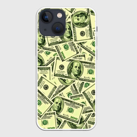 Чехол для iPhone 13 mini с принтом Benjamin Franklin ,  |  | Тематика изображения на принте: 3d | benjamin franklin | америка | богатство | валюта | денежные купюры | деньги | доллар | зеленые | сша | текстуры