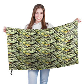 Флаг 3D с принтом Деньги , 100% полиэстер | плотность ткани — 95 г/м2, размер — 67 х 109 см. Принт наносится с одной стороны | 3d | benjamin franklin | америка | богатство | валюта | денежные купюры | деньги | доллар | зеленые | сша | текстуры