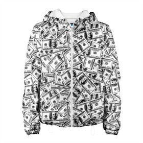 Женская куртка 3D с принтом Benjamin Franklin $ , ткань верха — 100% полиэстер, подклад — флис | прямой крой, подол и капюшон оформлены резинкой с фиксаторами, два кармана без застежек по бокам, один большой потайной карман на груди. Карман на груди застегивается на липучку | 3d | benjamin franklin | америка | богатство | валюта | денежные купюры | деньги | доллар | зеленые | сша | текстуры