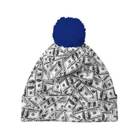 Шапка 3D c помпоном с принтом Benjamin Franklin $ , 100% полиэстер | универсальный размер, печать по всей поверхности изделия | 3d | benjamin franklin | америка | богатство | валюта | денежные купюры | деньги | доллар | зеленые | сша | текстуры