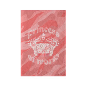 Обложка для паспорта матовая кожа с принтом Принцесса #1 , натуральная матовая кожа | размер 19,3 х 13,7 см; прозрачные пластиковые крепления | Тематика изображения на принте: камо | камуфляж | королева | корона | номер | один | розовый