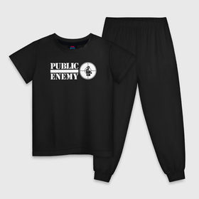 Детская пижама хлопок с принтом Паблик Энеми , 100% хлопок |  брюки и футболка прямого кроя, без карманов, на брюках мягкая резинка на поясе и по низу штанин
 | Тематика изображения на принте: public enemy