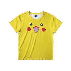Детская футболка 3D с принтом Pikachu , 100% гипоаллергенный полиэфир | прямой крой, круглый вырез горловины, длина до линии бедер, чуть спущенное плечо, ткань немного тянется | Тематика изображения на принте: 