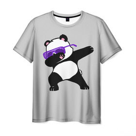 Мужская футболка 3D с принтом Panda , 100% полиэфир | прямой крой, круглый вырез горловины, длина до линии бедер | panda dab | животные | панда