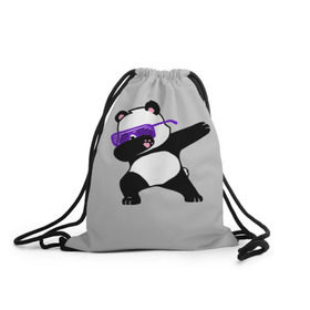 Рюкзак-мешок 3D с принтом Panda , 100% полиэстер | плотность ткани — 200 г/м2, размер — 35 х 45 см; лямки — толстые шнурки, застежка на шнуровке, без карманов и подкладки | Тематика изображения на принте: panda dab | животные | панда