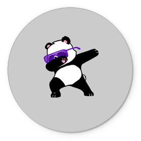 Коврик круглый с принтом Panda , резина и полиэстер | круглая форма, изображение наносится на всю лицевую часть | panda dab | животные | панда