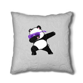 Подушка 3D с принтом Panda , наволочка – 100% полиэстер, наполнитель – холлофайбер (легкий наполнитель, не вызывает аллергию). | состоит из подушки и наволочки. Наволочка на молнии, легко снимается для стирки | Тематика изображения на принте: panda dab | животные | панда