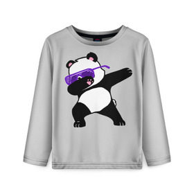 Детский лонгслив 3D с принтом Panda , 100% полиэстер | длинные рукава, круглый вырез горловины, полуприлегающий силуэт
 | panda dab | животные | панда