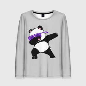 Женский лонгслив 3D с принтом Panda , 100% полиэстер | длинные рукава, круглый вырез горловины, полуприлегающий силуэт | panda dab | животные | панда