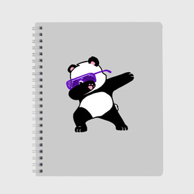 Тетрадь с принтом Panda , 100% бумага | 48 листов, плотность листов — 60 г/м2, плотность картонной обложки — 250 г/м2. Листы скреплены сбоку удобной пружинной спиралью. Уголки страниц и обложки скругленные. Цвет линий — светло-серый
 | panda dab | животные | панда