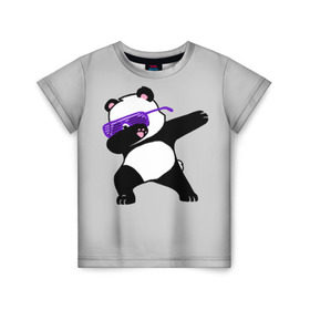 Детская футболка 3D с принтом Panda , 100% гипоаллергенный полиэфир | прямой крой, круглый вырез горловины, длина до линии бедер, чуть спущенное плечо, ткань немного тянется | panda dab | животные | панда