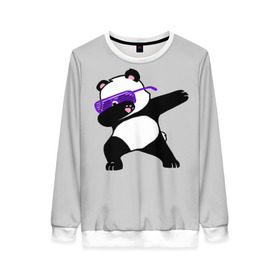 Женский свитшот 3D с принтом Panda , 100% полиэстер с мягким внутренним слоем | круглый вырез горловины, мягкая резинка на манжетах и поясе, свободная посадка по фигуре | panda dab | животные | панда
