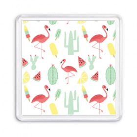 Магнит 55*55 с принтом Flamingo print , Пластик | Размер: 65*65 мм; Размер печати: 55*55 мм | animals | beautiful | blue | color | cute | nature | sea | water | wild | белое | вода | голубое | животные | красивое | красота | милое | море | морское | природа | птица | птицы | птичка | птички | синее | цвет | чёрное | яркое