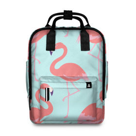 Женский рюкзак 3D с принтом Flamingos pattern , 100% полиэстер | лямки с регулируемой длиной, сверху ручки, чтобы рюкзак нести как сумку. Основное отделение закрывается на молнию, как и внешний карман. Внутри два дополнительных кармана, один из которых закрывается на молнию. По бокам два дополнительных кармашка, куда поместится маленькая бутылочка
 | animals | beautiful | bird | birds | birdy | blue | color | flamingo | nature | wild | белое | голубое | животные | красивое | красота | милое | природа | птица | птицы | птичка | птички | синее | фламинго | цвет | яркое
