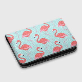 Картхолдер с принтом с принтом Flamingos pattern , натуральная матовая кожа | размер 7,3 х 10 см; кардхолдер имеет 4 кармана для карт; | Тематика изображения на принте: animals | beautiful | bird | birds | birdy | blue | color | flamingo | nature | wild | белое | голубое | животные | красивое | красота | милое | природа | птица | птицы | птичка | птички | синее | фламинго | цвет | яркое