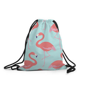 Рюкзак-мешок 3D с принтом Flamingos pattern , 100% полиэстер | плотность ткани — 200 г/м2, размер — 35 х 45 см; лямки — толстые шнурки, застежка на шнуровке, без карманов и подкладки | Тематика изображения на принте: animals | beautiful | bird | birds | birdy | blue | color | flamingo | nature | wild | белое | голубое | животные | красивое | красота | милое | природа | птица | птицы | птичка | птички | синее | фламинго | цвет | яркое