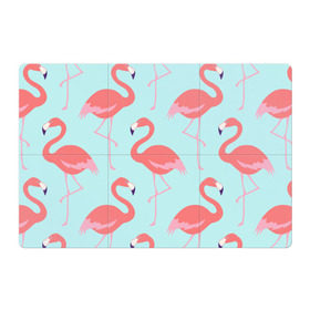 Магнитный плакат 3Х2 с принтом Flamingos pattern , Полимерный материал с магнитным слоем | 6 деталей размером 9*9 см | animals | beautiful | bird | birds | birdy | blue | color | flamingo | nature | wild | белое | голубое | животные | красивое | красота | милое | природа | птица | птицы | птичка | птички | синее | фламинго | цвет | яркое