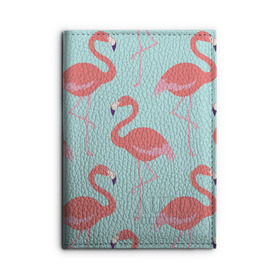 Обложка для автодокументов с принтом Flamingos pattern , натуральная кожа |  размер 19,9*13 см; внутри 4 больших “конверта” для документов и один маленький отдел — туда идеально встанут права | animals | beautiful | bird | birds | birdy | blue | color | flamingo | nature | wild | белое | голубое | животные | красивое | красота | милое | природа | птица | птицы | птичка | птички | синее | фламинго | цвет | яркое