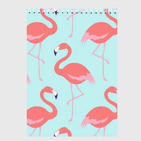 Скетчбук с принтом Flamingos pattern , 100% бумага
 | 48 листов, плотность листов — 100 г/м2, плотность картонной обложки — 250 г/м2. Листы скреплены сверху удобной пружинной спиралью | animals | beautiful | bird | birds | birdy | blue | color | flamingo | nature | wild | белое | голубое | животные | красивое | красота | милое | природа | птица | птицы | птичка | птички | синее | фламинго | цвет | яркое