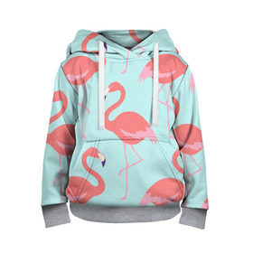 Детская толстовка 3D с принтом Flamingos pattern , 100% полиэстер | двухслойный капюшон со шнурком для регулировки, мягкие манжеты на рукавах и по низу толстовки, спереди карман-кенгуру с мягким внутренним слоем | animals | beautiful | bird | birds | birdy | blue | color | flamingo | nature | wild | белое | голубое | животные | красивое | красота | милое | природа | птица | птицы | птичка | птички | синее | фламинго | цвет | яркое