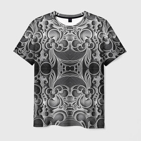 Мужская футболка 3D с принтом Железные Цветы , 100% полиэфир | прямой крой, круглый вырез горловины, длина до линии бедер | 3d | абстракция | абстракция красок | арт | краска | металл | прикольные | текстура | штрихи