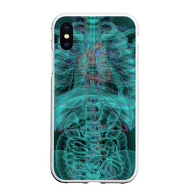 Чехол для iPhone XS Max матовый с принтом рентген человека , Силикон | Область печати: задняя сторона чехла, без боковых панелей | кости | органы | рентген | человек